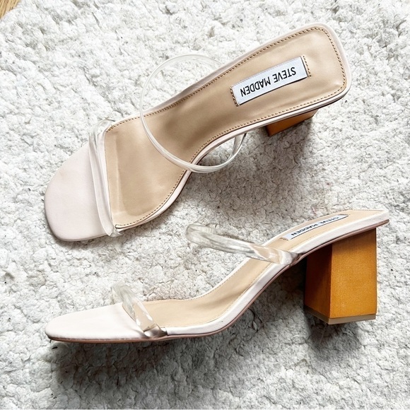 Steve Madden Shoes - Steve Madden: Slip On See Through Strap Square Heel Square Toed Sandals Size 12